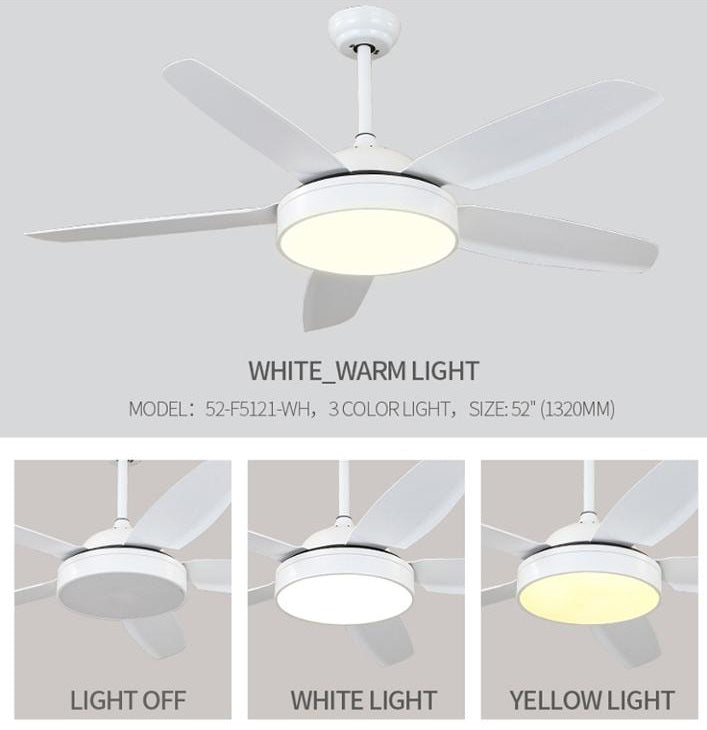 Yamade Alpha 52" White underlight Remote Ceiling fan Y-516