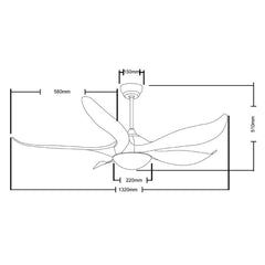 Yamada 52" White under light Remote Ceiling fan Y-504