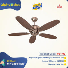 Polycab Superia SP02 48" Designer Underlight Ceiling Fan (Antique Copper Rosewood) PC-101
