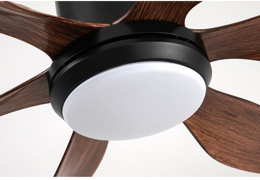 Breezelux Alpha 54" Modern Decorative Silent ABS Blade Underlight with Remote Ceiling Fan (Wood Grain) BL-3891-B