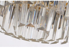 Breezelux 48" Crystal Retractable Luxury Decorative Silent Underlight Invisible Blade Chandelier with Remote Ceiling Fan (Black/Golden) BL-2835-BG