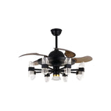 Breezelux Alpha 48"  Elegant Modern Retractable Luxury Decorative Silent Underlight Invisible Blade Chandelier with Remote Ceiling Fan  (Black & Coffee) BL-2512