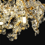 Qulik Modern LED Ceiling Chandeliers Glass Crystal Oxidized gold clear Pendant Lamp (QL-P6063-D600)