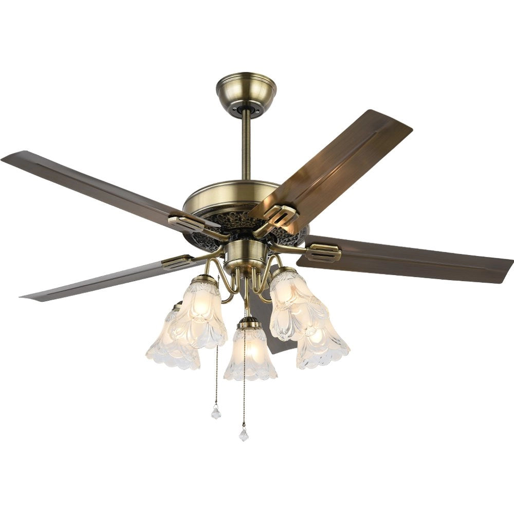 Breezelux  Alpha 52" Artistically Crafted Traditional Decorative Silent Under Light Remote Ceiling Fan ( Antique Copper ) BL-1996-AB