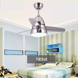 Breezelux Alpha 36" Modern Decorative Silent ABS Blade Underlight with Remote Ceiling Fan  (Silver) BL-1083