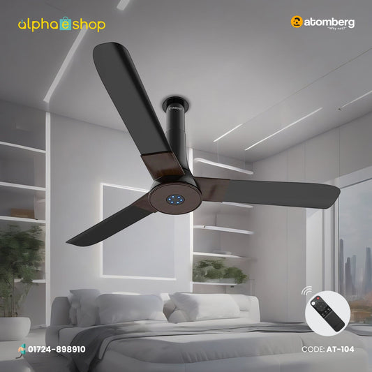 Atomberg Studio+ 48" 35 Watt BLDC motor Energy Saving Anti-Dust Speed Indicator Light  Ceiling Fan with Remote Control ( Earth Brown) AT-104