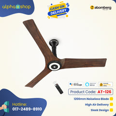 Atomberg Aris Starlight 48" Silent Energy Efficient BLDC Motor With Smart IoT and IR Remote Ceiling Fan (Dark Teakwood) AT-126