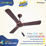 Atomberg Erica Smart+ 48'' 28 Watt BLDC motor Energy Saving Anti-Dust Speed Indicator Light Ceiling Fan with Remote Control  (Espresso brown  ) AT-131