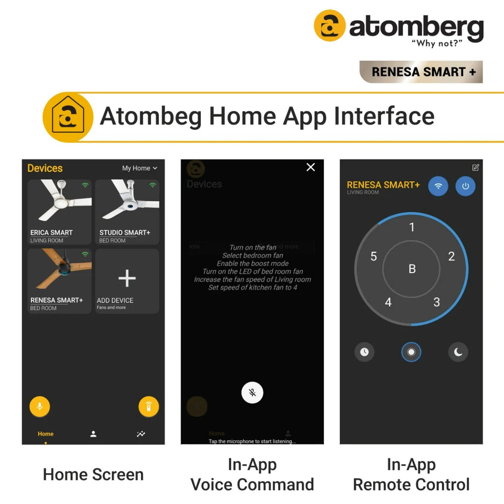 Atomberg Studio Smart+ Ceiling Fan- smart remote