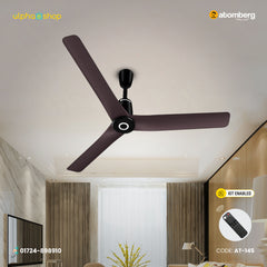 Atomberg Aris Contour smart 48" BLDC ceiling fan in umber brown with IoT and remote control.