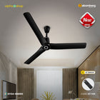 Atomberg Aris Contour Smart 48 inch IoT enabled BLDC ceiling fan in Midnight Black, featuring remote control and model code AT-144.