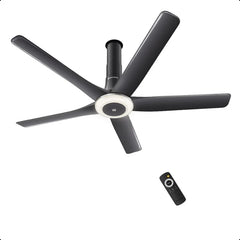 Atomberg Emperion Magna Smart 50-inch BLDC ceiling fan in Lava Grey with 5 blades, 12W underlight and remote control.