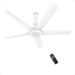 Atomberg Emperion Magna Smart 50-inch BLDC ceiling fan in Pearl White with 5 blades, 12W underlight and remote control.