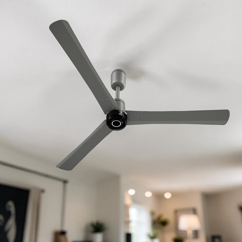 Atomberg Renesa Elite Smart 1400mm BLDC ceiling fan in sand grey, shown in file AT-153_01_1.jpg.
