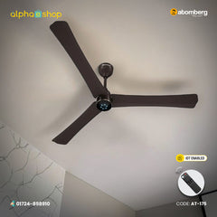 Atomberg Renesa Halo Smart 1400mm BLDC fan in Blaze Brown with 3 blades, IoT control, remote and LED indicators, model AT-175.