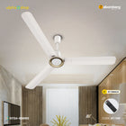 Atomberg Studio Nexus smart 1400mm BLDC ceiling fan in pearl white with IoT and remote control.