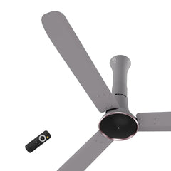 Atomberg Studio Ventra 1250mm BLDC ceiling fan in Urban Chrome with 3 blades and remote control, model AT-176.