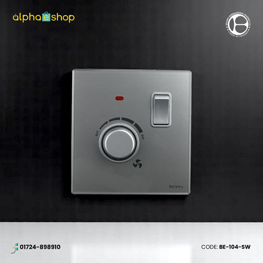 Belamy Sky Grey 1 Dimmer With Switch | BE-104-SW