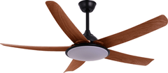 Breezelux Alpha 52" Modern Decorative Silent ABS Blade Underlight with Remote Ceiling Fan  (Teak Wood) BL-2502
