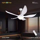 Breezelux Alpha 52" Modern Decorative Silent ABS Blade Underlight with Remote Ceiling Fan (White) BL-2819-W