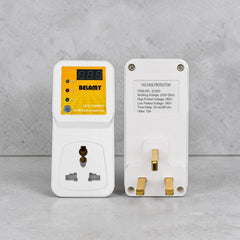 Belamy 3300W 15A voltage protector with digital display, 180V low and 260V high voltage protection, model BE-2125D.