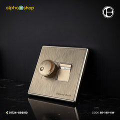 Belamy Gold fan dimmer with integrated switch, featured in BE-140-SW.jpg, designed with a brushed gold finish.