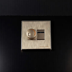 Belamy Gold fan dimmer with rotary control, separate switch and brushed gold finish, model BE-140-SW.