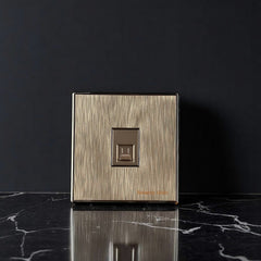 Belamy Gold telephone socket with brushed gold finish and single modular telephone port, model BE-146-SW.