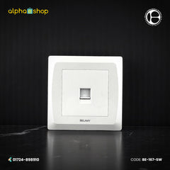 Belamy LK7 LANBAO internet socket with single network port and grey-white finish, model BE-167-SW.