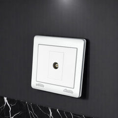 Belamy LK7 LANBAO TV socket with single coaxial connector and grey-white finish, model BE-166-SW.