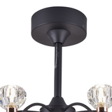 Breezelux Alpha 22" Elegant Modern Retractable Luxury Decorative Silent Underlight Invisible Blade Chandelier with Remote Ceiling Fan (Black) BL-19005