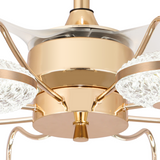 Breezelux Alpha 22" Elegant Modern Retractable Luxury Decorative Silent Underlight Invisible Blade Chandelier with Remote Ceiling Fan (Golden) BL-7021