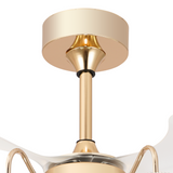 Breezelux Alpha 22" Elegant Modern Retractable Luxury Decorative Silent Underlight Invisible Blade Chandelier with Remote Ceiling Fan (Golden) BL-7021