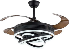 Breezelux 48" Modern Luxury Decorative Silent Underlight Remote Ceiling Mount Fan (Black) BL-2915