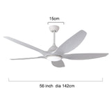 Breezelux Alpha 48" Modern Decorative Silent ABS Blade Underlight with Remote Ceiling Fan (White) BL-2370-W