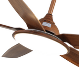 Breezelux Alpha 52" Modern Decorative Silent ABS Blade Underlight with Remote Ceiling Fan (Dark Wood) BL-2501-D