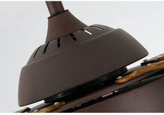 Breezelux Alpha 52" Modern Decorative Silent  ABS Blade Underlight with Remote Ceiling Fan (Wood Grain)  BL-1537-G