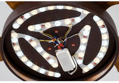 Breezelux Alpha 52" Modern Decorative Silent  ABS Blade Underlight with Remote Ceiling Fan (Wood Grain)  BL-1537-G