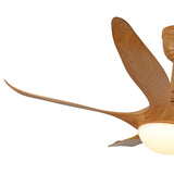 Breezelux Alpha 52" Modern Decorative Silent ABS Blade Underlight with Remote Ceiling Fan (Light Wood Grain) BL-2819-LW