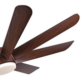 Breezelux Alpha 62" Modern Decorative Silent ABS Blade Underlight with Remote Ceiling Fan (Dark Wood Grain) BL-2181-DW