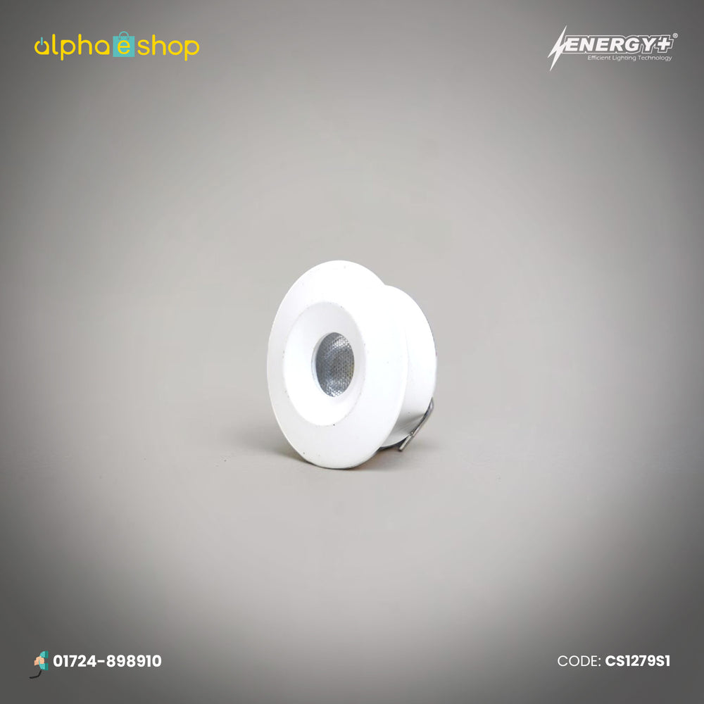 Energy Plus 1279 3W square LED concealed spot light in white with recessed design and silver reflector, model CS1279.