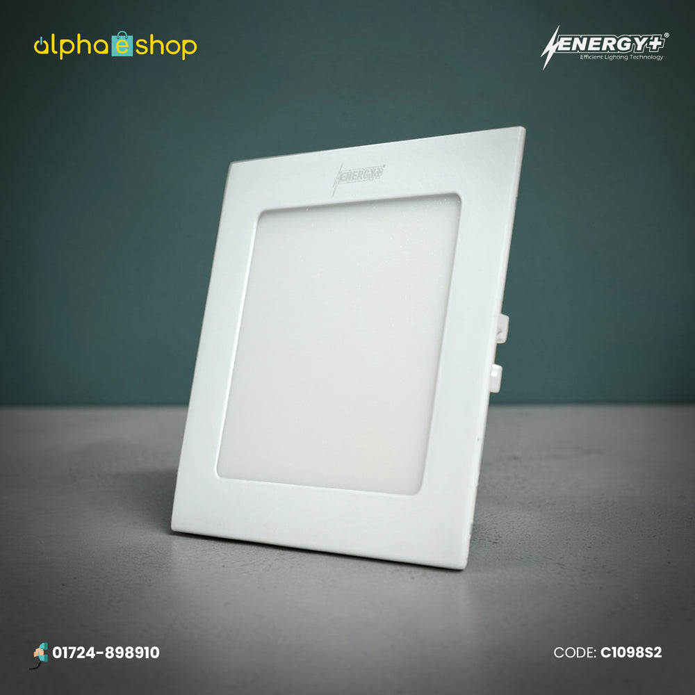 Energy Plus 2007 (1098) 9W square concealed panel LED light in white with slim frame and frosted diffuser, model C1098.