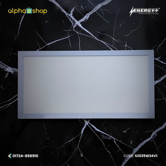 Energy Plus 2035 24W 1' x 2' LED surface panel light in white with rectangular slim frame and wide diffuser, model S2035W24.