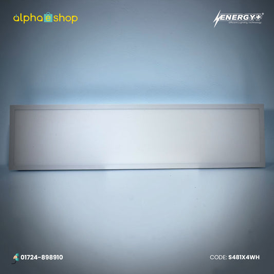 Energy Plus 2036 48W 1' x 4' LED surface panel light in white with slim rectangular frame and wide diffuser, model S481x4WH.
