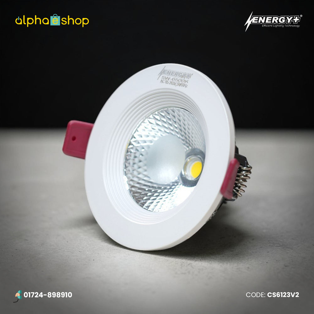 Energy Plus 6123 5W LED concealed spot light in white with textured silver reflector and central LED chip, model CS6123.