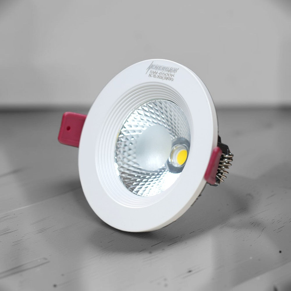 Energy Plus 6123 5W LED concealed spot light in white with textured silver reflector and central LED chip, model CS6123.