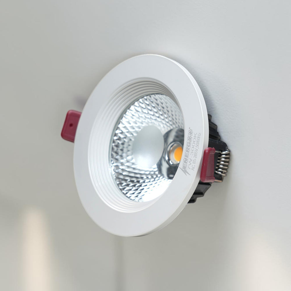 Energy Plus 6124 7W LED concealed spot light in white with textured silver reflector and central LED chip, model CS6124.