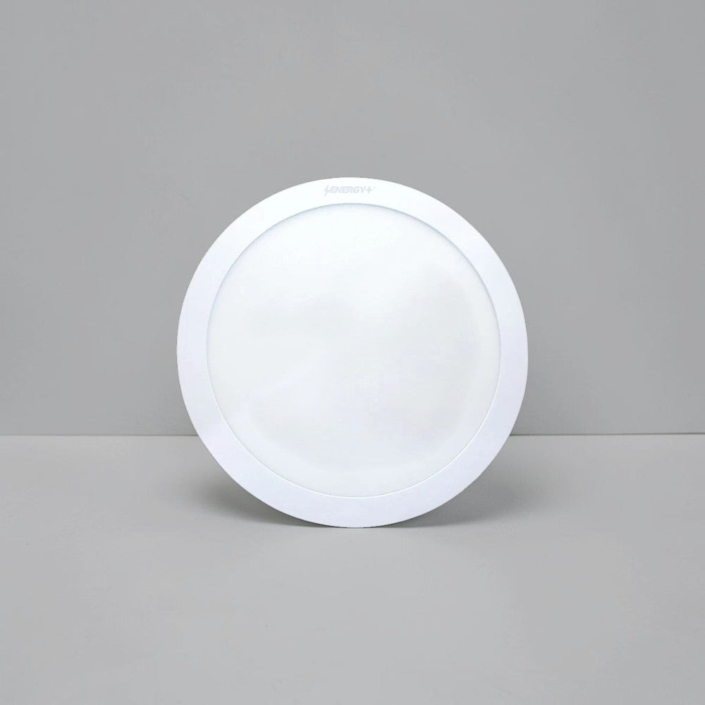 Energy Plus 944 24W round LED concealed panel light in white with slim circular frame and frosted diffuser, model C944.