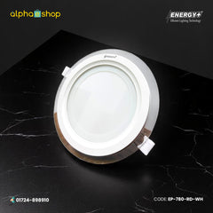 Energy Plus Cozy round LED concealed panel light in white with slim trim and frosted diffuser, model EP-780-RD-WH.