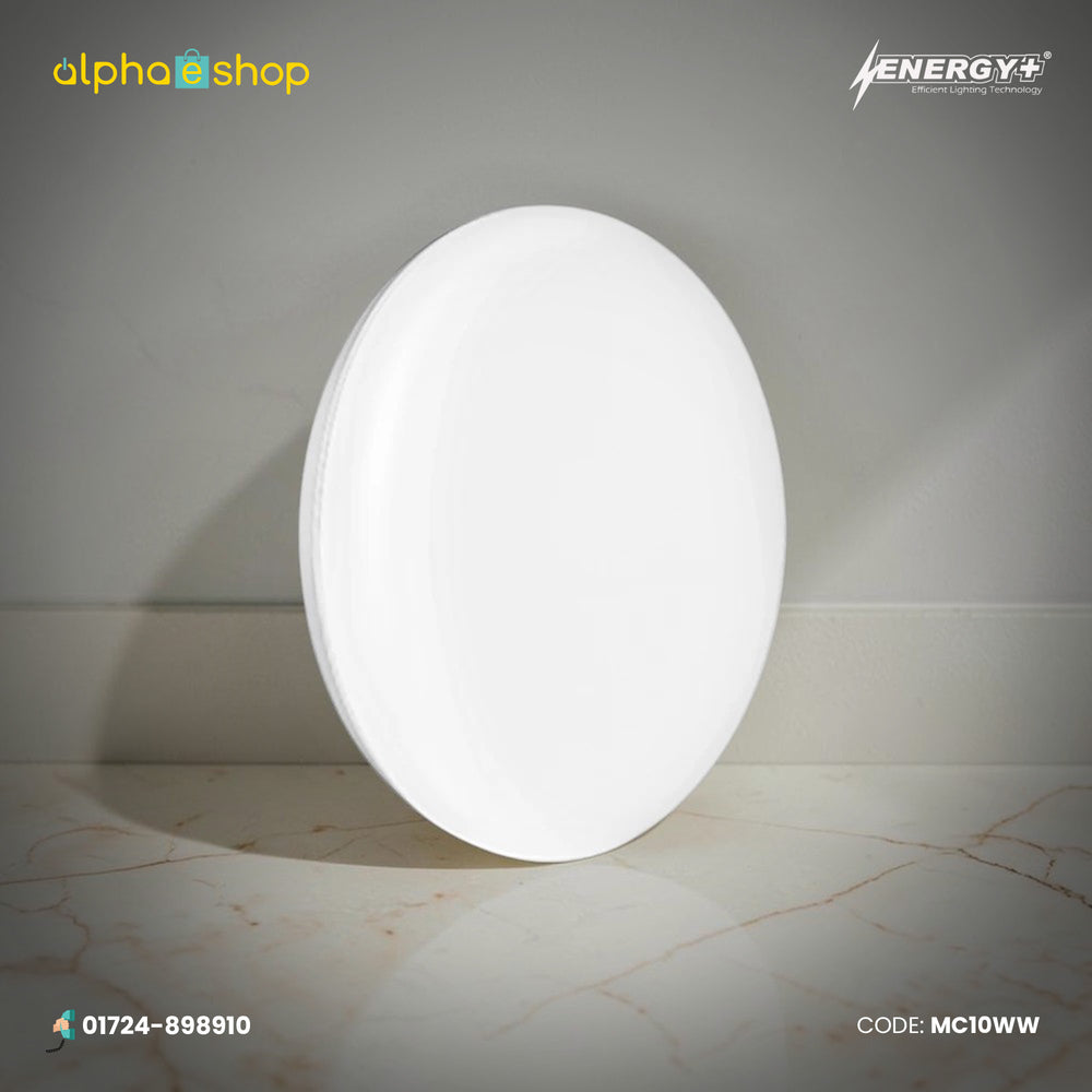Energy Plus Moon 2026 10W round concealed panel light in white with slim circular profile and smooth LED diffuser, model MC10.